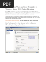 How To Create Users and User Templates in Windows Server 2008 Active Directory