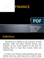 Micro Finance: Mukesh Ranga Roll No. 078 GH Batch