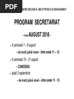 Program Secretariat August