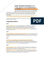 A Legislação Federal Brasileira e A Educação de Alunos Com Deficiência