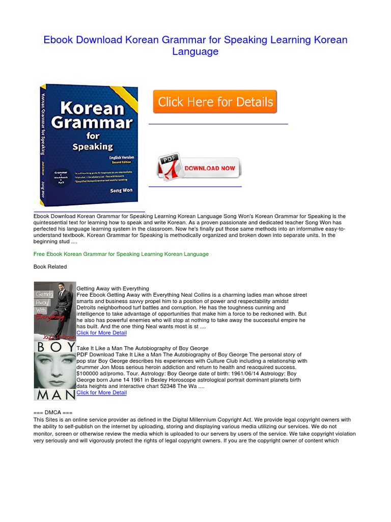 Korean Grammar For Speaking Learning Korean Language - 5wr0rdo PDF ...