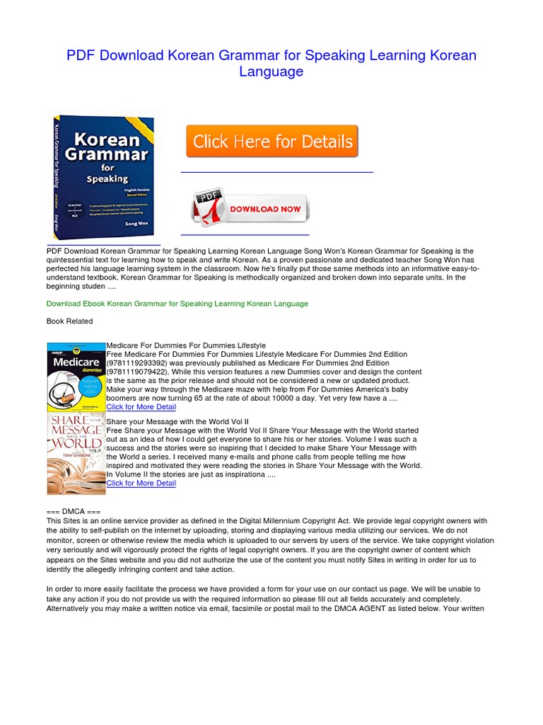 Korean Grammar For Speaking Learning Korean Language - Kt0pfzo | PDF ...