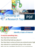 Deciding on a Research topic