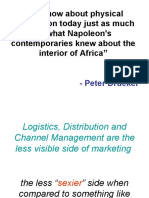 We Know About Physical Distribution Today Just As Much As What Napoleon's Contemporaries Knew About The Interior of Africa