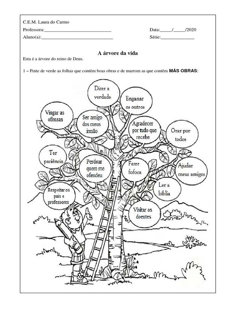 Atividade: A Árvore da Vida | PDF | Carreira e Crescimento, image size:768x1024
