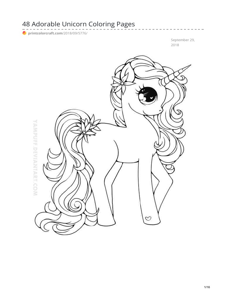 Download printcolorcraft.com-48 Adorable Unicorn Coloring Pages.pdf | Unicorn