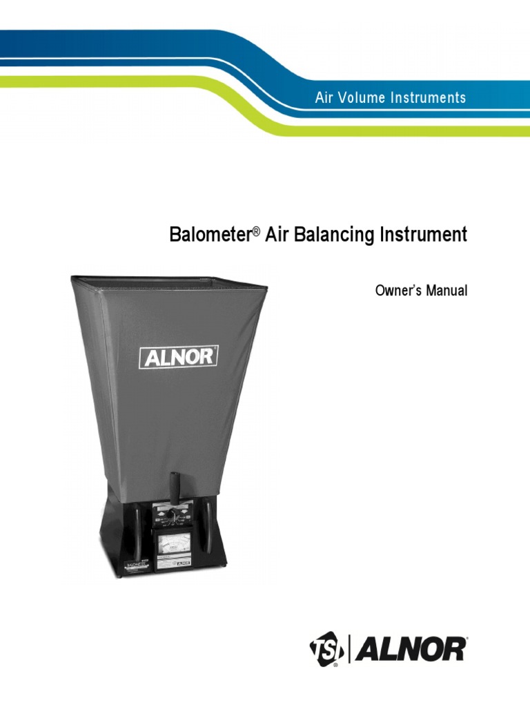 StandardBalometer Manual PDF Calibration Flow Measurement