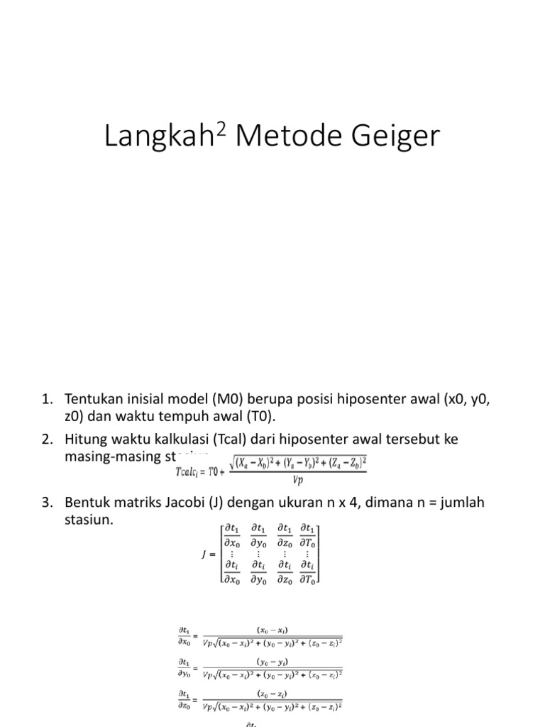 Langkah2 Metode Geiger | PDF | Sains & Matematika | Teknologi & Rekayasa