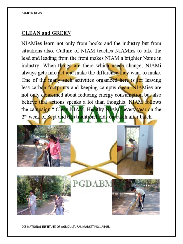 NIAM's Clean and Green Initiative | PDF | Business | Social Science