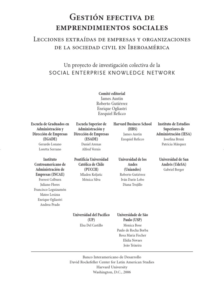 SEKN 2006 - La Generacion de Valor Social y de Valor Economico PDF ...