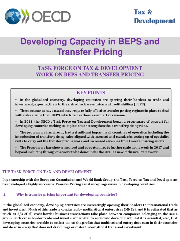 Developing Capacity in Beps and Transfer Pricing PDF | PDF ...