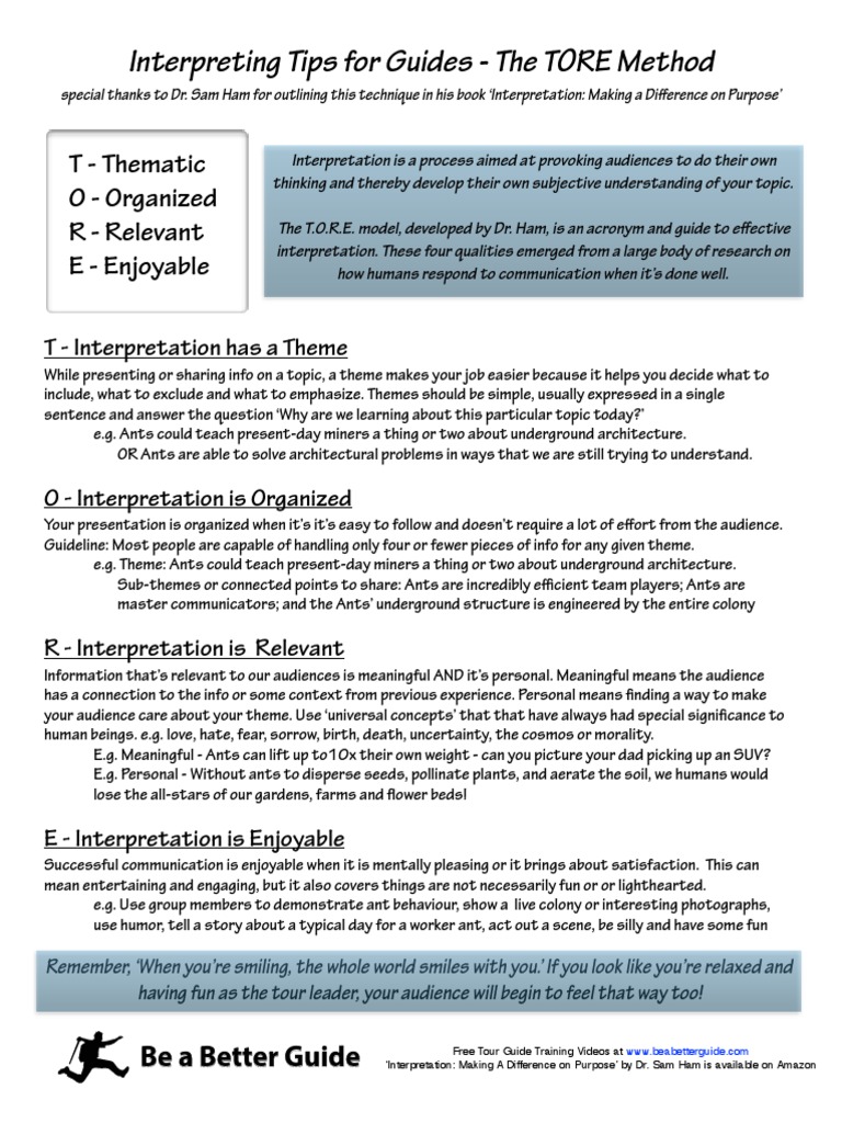 TORE Method for Effective Interpretation | PDF | Ant | Communication