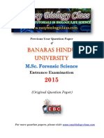 Entrance Forensic Science Question Paper