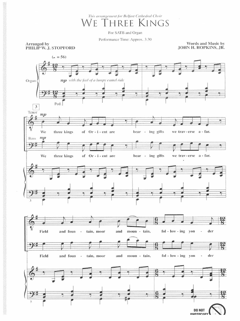 We Three Kings - Sheet Music Arrangement | PDF