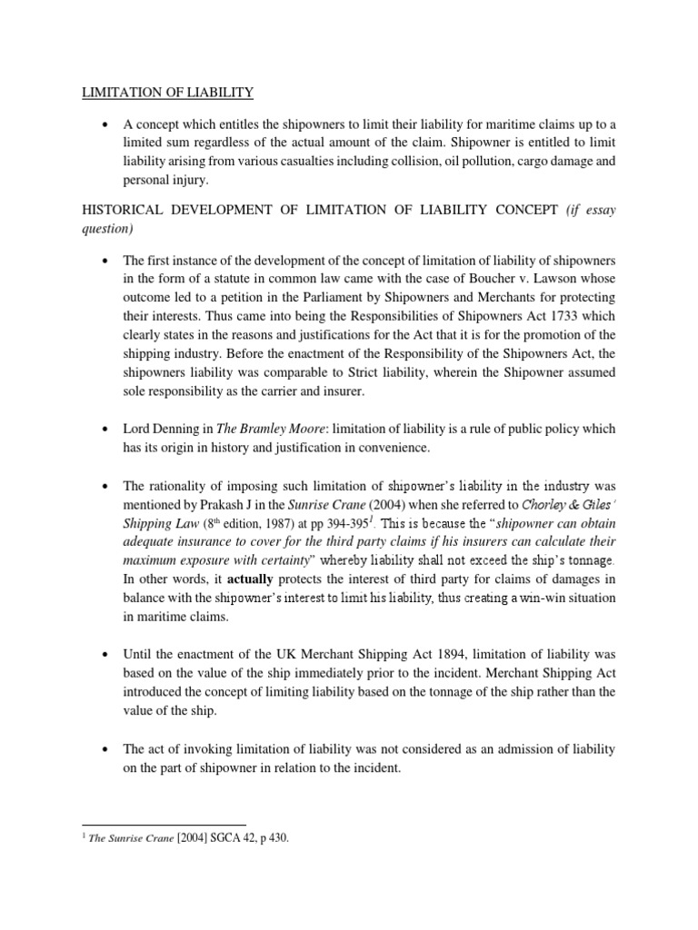 Shipowner Liability Limitation Guide | PDF | Special Drawing Rights ...