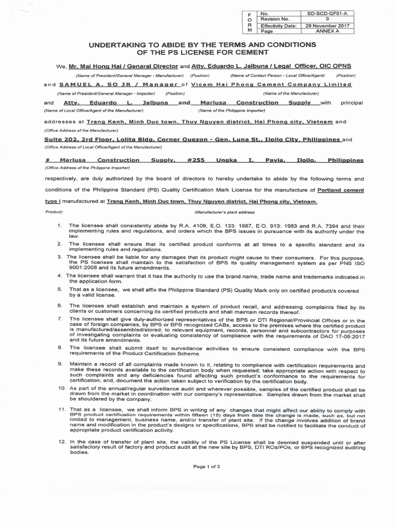 Undertaking | PDF
