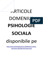 Articole Domeniul - Psihologie Sociala. WWW - Psihologiaonline