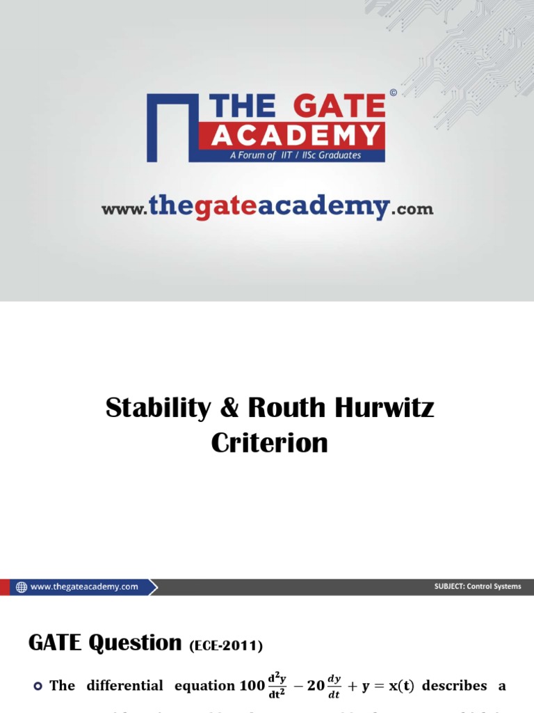3 Stability and RH Criteria PDF Stability Theory Control Theory