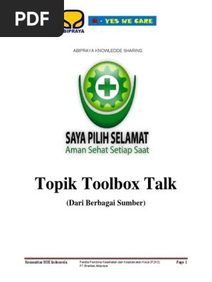 Ebook Contoh Topik Toolbox Meeting Pdf Pdf