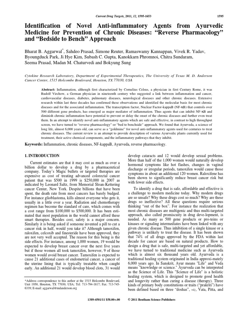 Ayurveda Medicine Reverse Pharmacology PDF Ayurveda Cancer