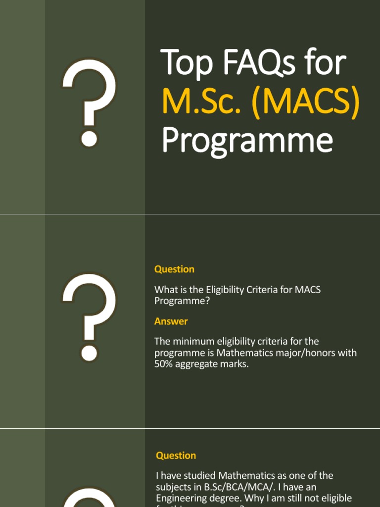 M.Sc. MACS Programme FAQs Guide | PDF | Career & Growth