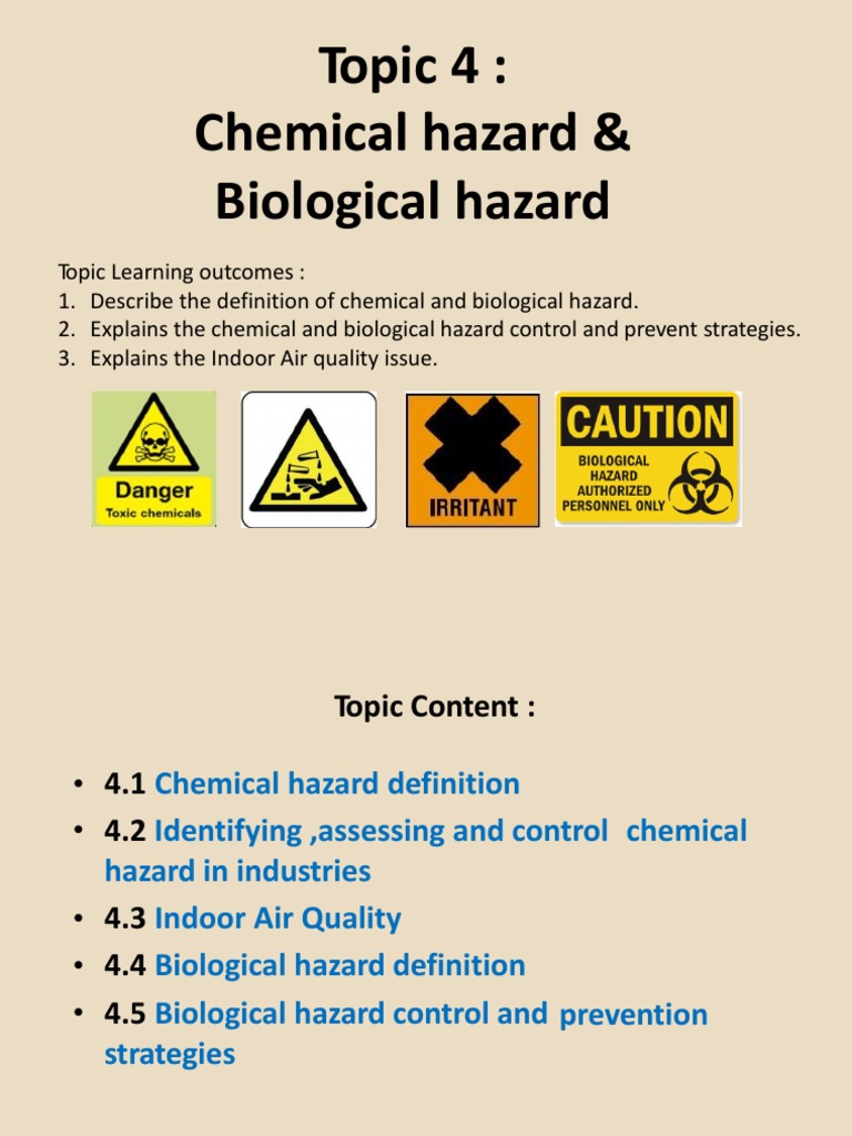 Chemical Hazard and Biological Hazard | PDF | Personal Protective ...