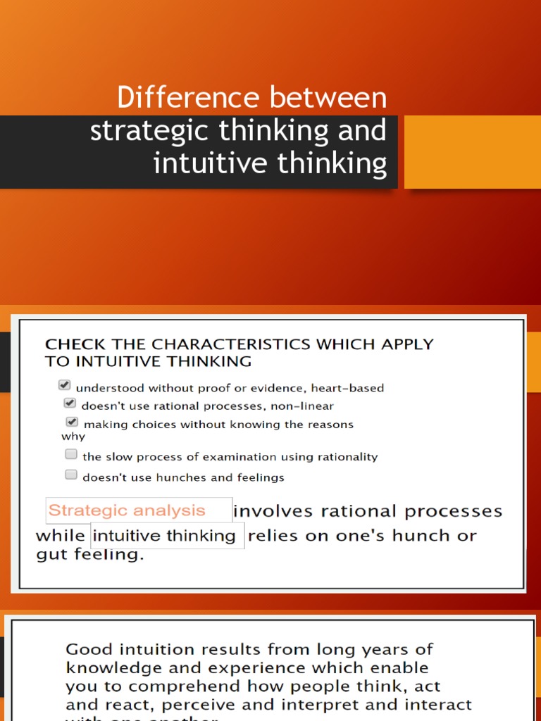 Difference Between Strategic Thinking and Intuitive Thinking PDF
