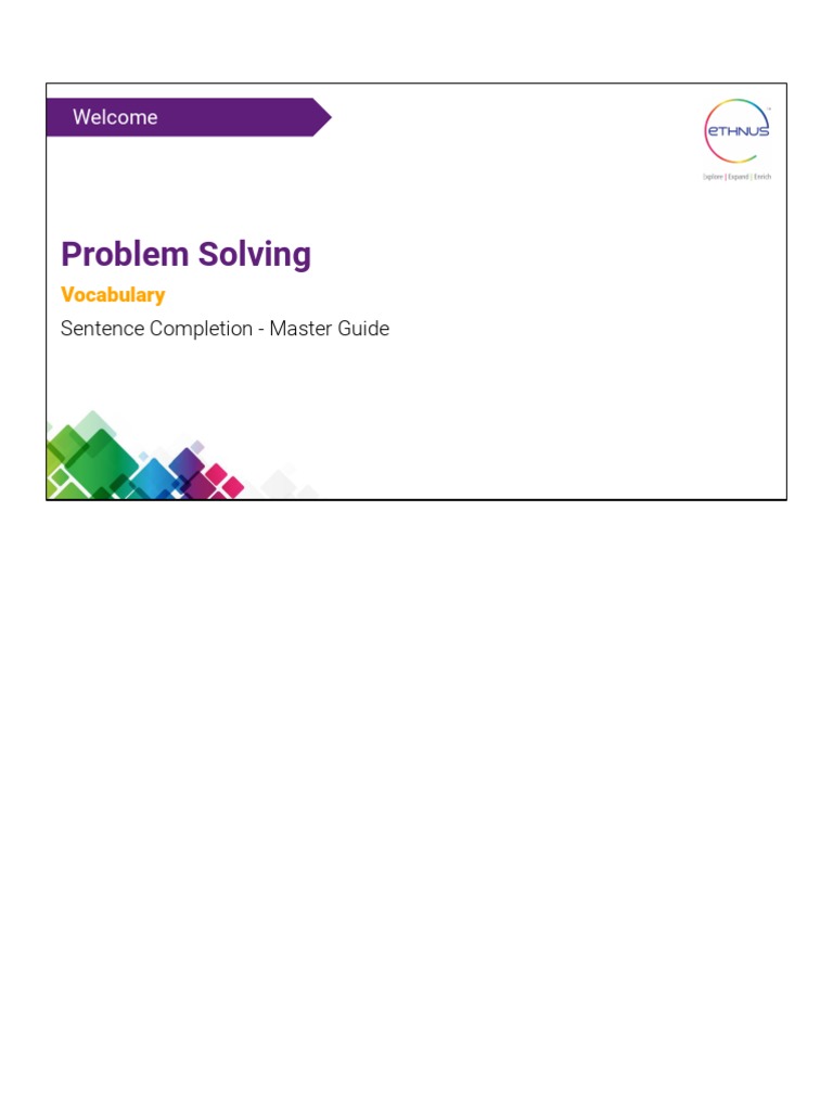 Problem Solving - Sentence Completion | PDF | Ion | Nature