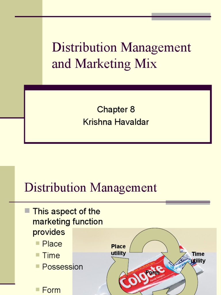 8 Distribution Management and Marketing Mix