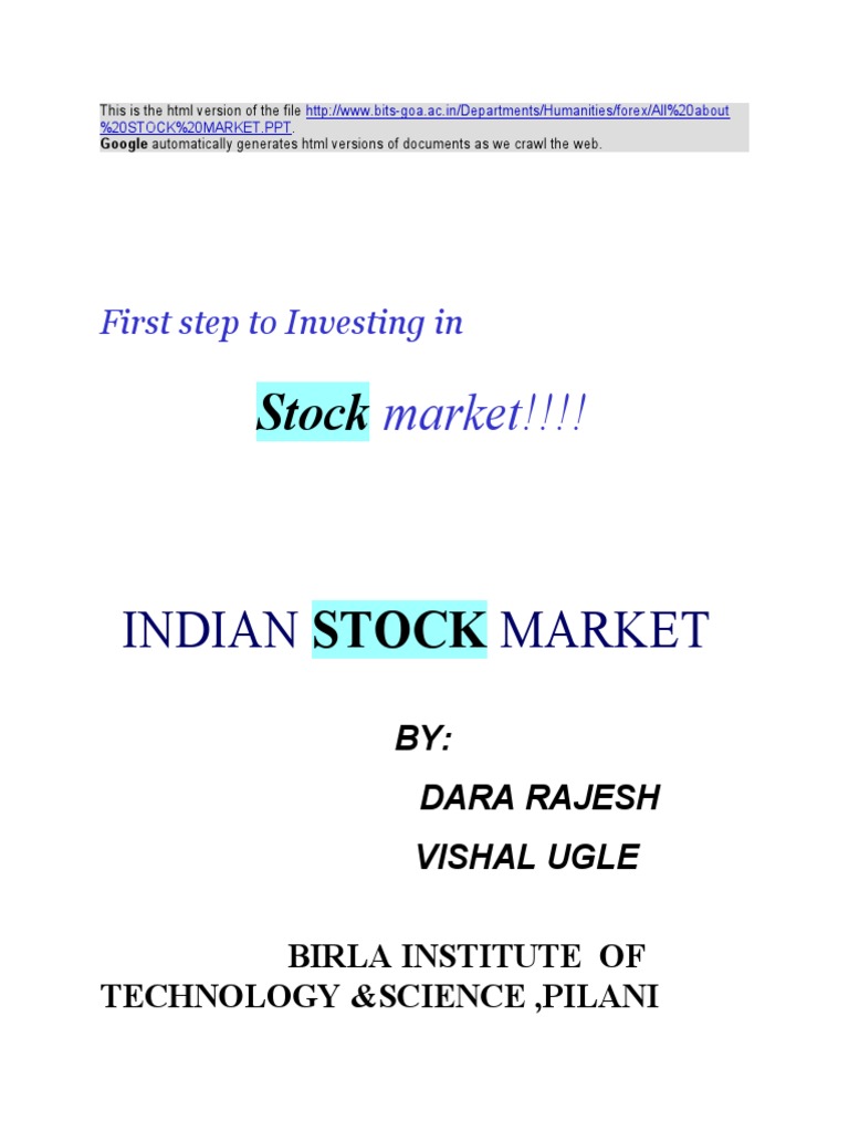 Indian Stock Market Guide | PDF | Securities (Finance) | Stocks