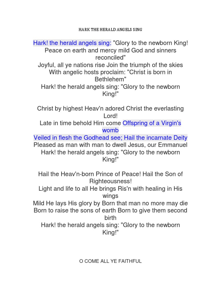hark the herald angels sing | pdf | angel | glory (religion)