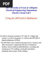 The University of Texas at Arlington Electrical Engineering Department Electric Circuit Lab I