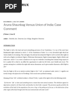 Aruna Shaunbag Versus Union of India - Case Comment - Wisdom Crux PDF