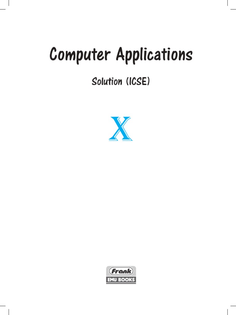 ABC 0llcomputer Applications ICSE 10th Answer PDF | PDF | Object