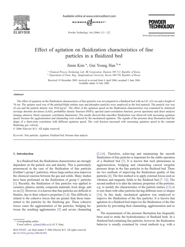 Effect of Agitation On Fluidization Characteristics of Fine Particles