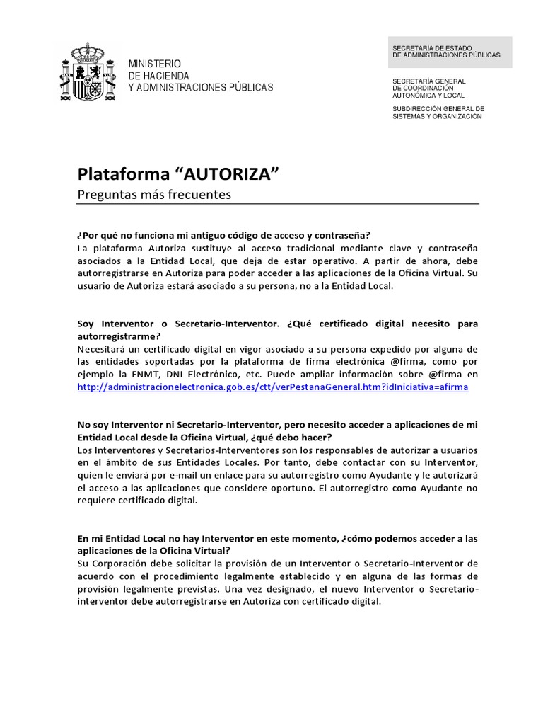 Plataforma Autoriza: Guía de Acceso y Soporte | PDF | Contraseña ...