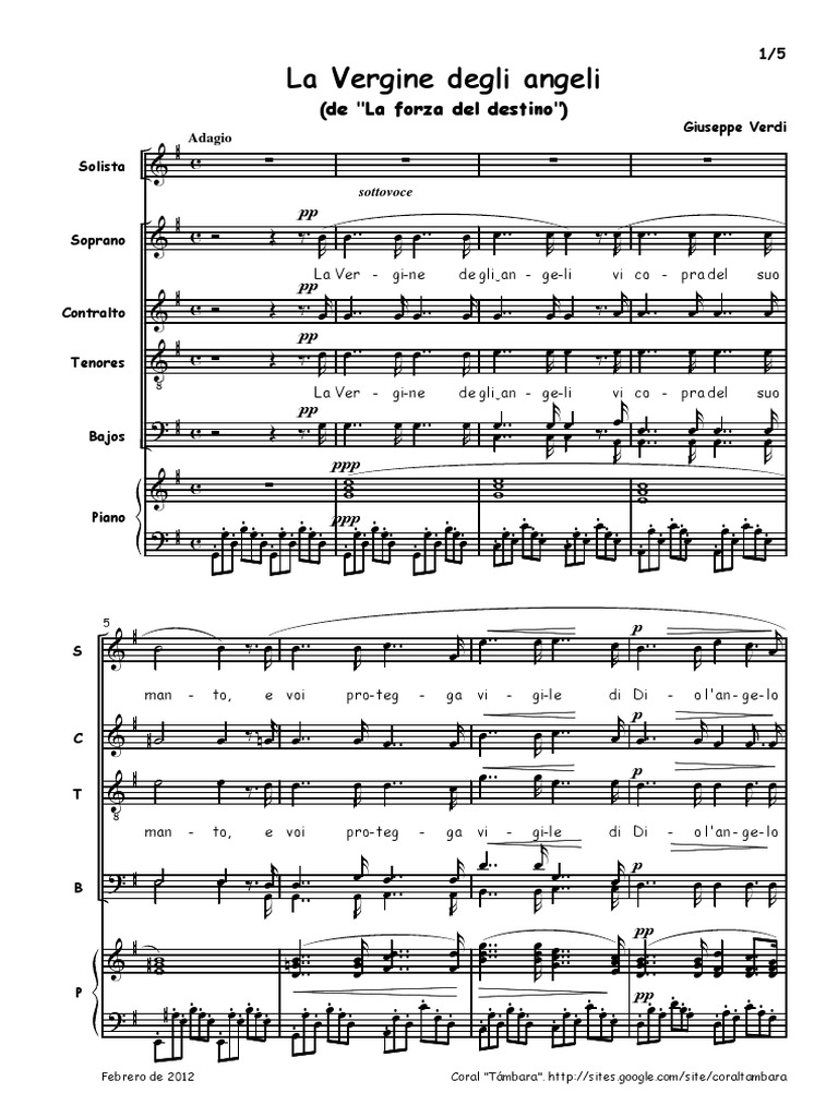 La Vergine Degli Angeli - La Forza Del Destino - Verdi PDF | PDF ...