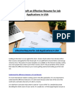 How To Draft An Effective Resume For Job Applications in USA