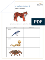 Science Worksheet Class - 1