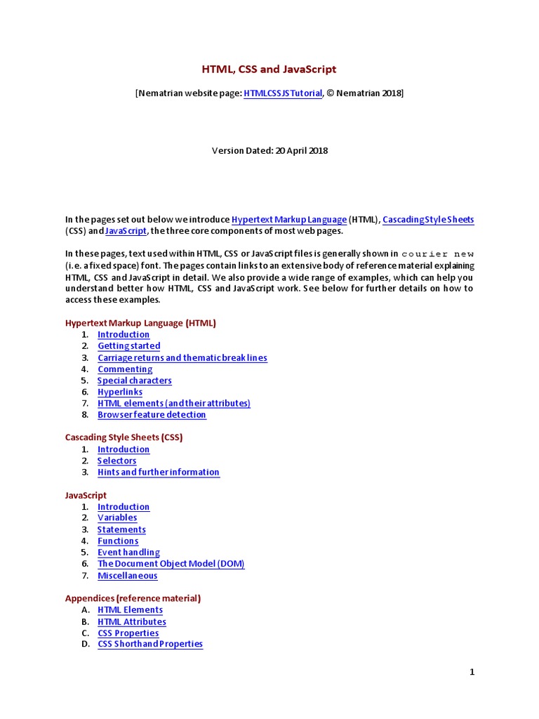 Java Javascript123uo00es0270 Pdf Html Cascading Style Sheets