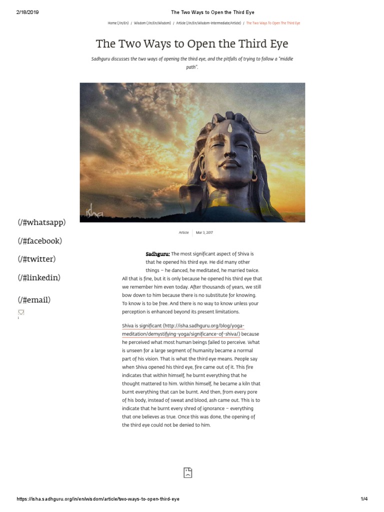 The Two Ways To Open The Third Eye PDF | PDF | Perception | Spirituality