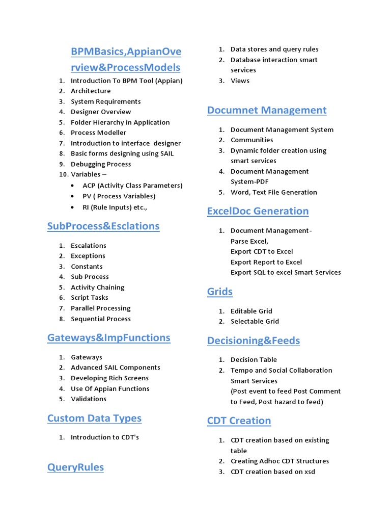 Appian BPM Development Training Guide | PDF | Microsoft Excel ...