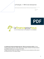lafinancepourtous.com-Salaire médian des Françaisnbsp 1nbsp789nbsp net mensuel en 2016