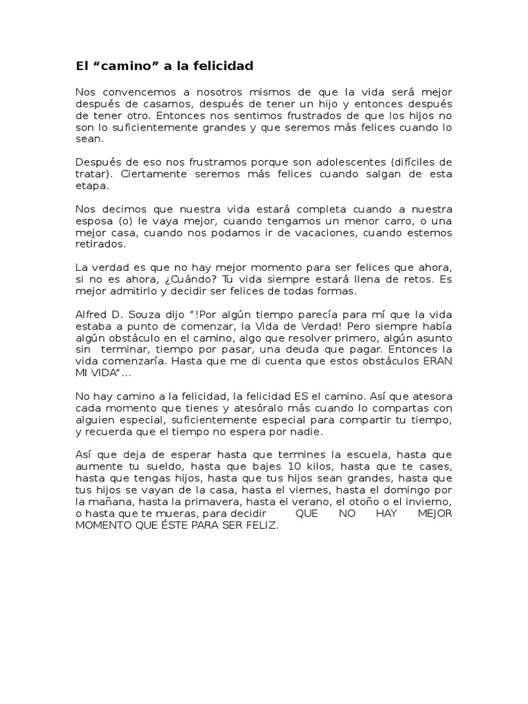 La felicidad es el camino | PDF