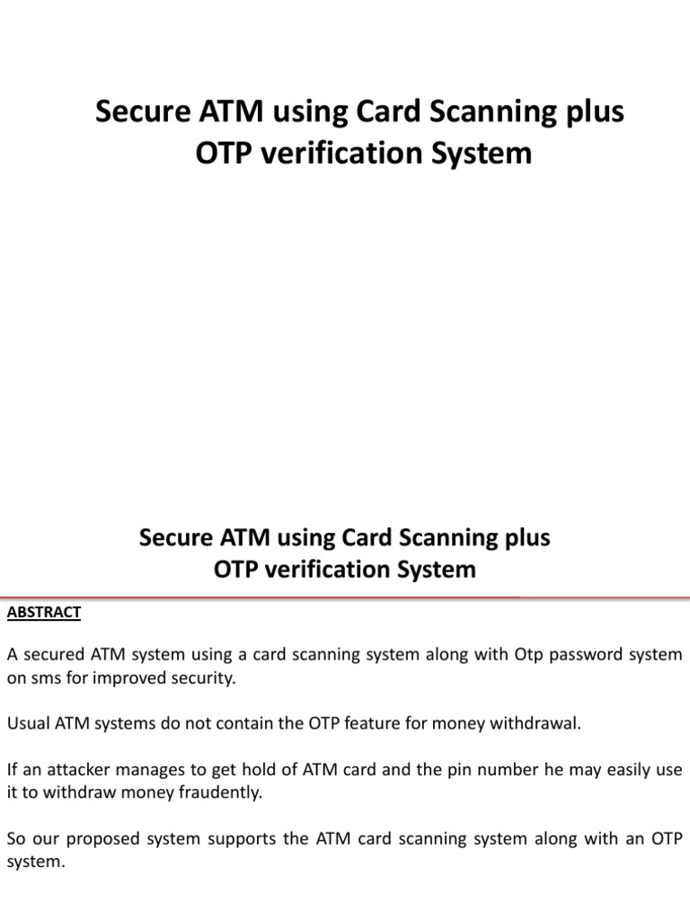 ATM Card OTP Verification | PDF | Automated Teller Machine | Personal ...