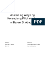 Analisis NG Wisyo NG Konseptong Filipinolohiya