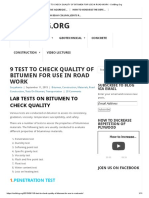 9 Test To Check Quality of Bitumen For Use in Road Work