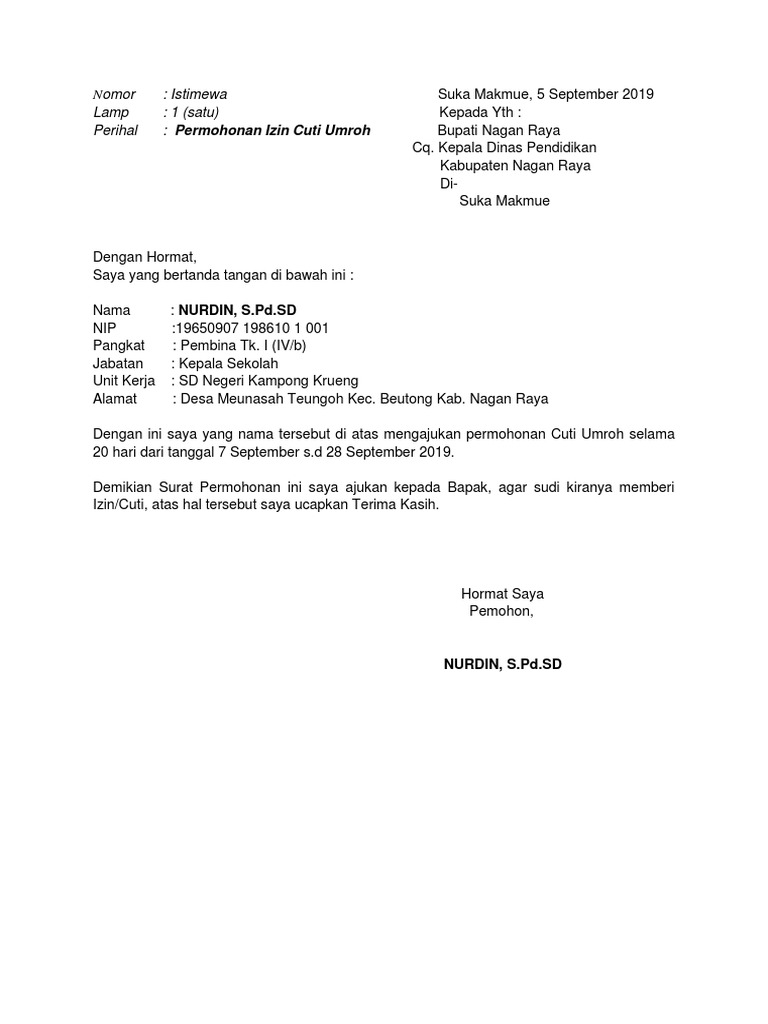 Surat Izin Umroh | PDF