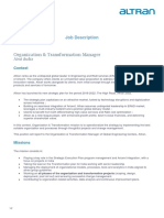 Job Description for Organization & Transformation Manager