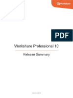 Workshare Professional 10 Release Summary: New Features and Fixes